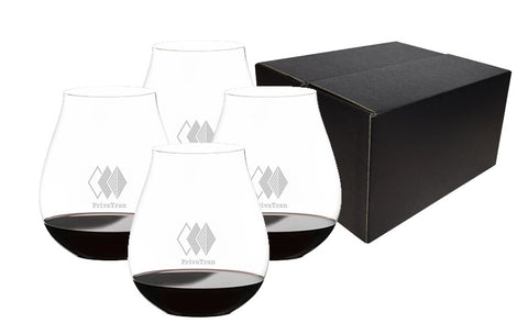 ~New World Pinot Noir, 25.75oz RIEDEL O crystal stemless wine glass S/4 in a Shadow black gift box