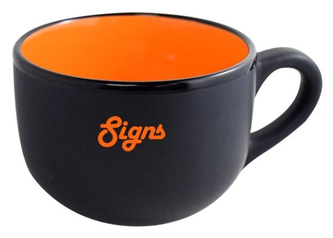 Aloha 2tone matte black/gloss orange latte mug 16oz in Ripple gift box