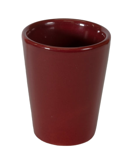Bijou 2oz glossy ceramic shot glass burgundy