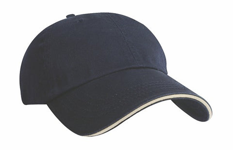 Unconstructed Chino Washed Cotton Twill Cap w/Sandwich Bill