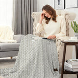 Personalized Heather Cable Knit Chenille Blanket, 50x60, with Lasered logo patch, NO SETUP CHARGE