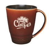 Chambray 14oz 2tone brown/black mug - Etched