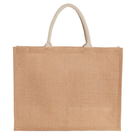 Jute Shopper Tote with Recycled Cotton Pocket
