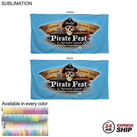 24Hr Express - Absorbent Microfiber Dri-Lite Terry Beach, Shower Towel, 30x60, Sublimated 2 sides