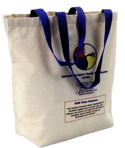 Natural Super Tote Bag w/ Colored Handle