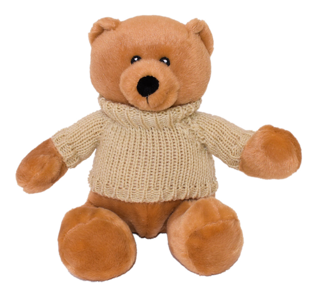 11" Sammy Bear w/Hand Knit Embroidered Sweater