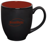 Bistro 16oz 2tone black/red mug in Ripple gift box