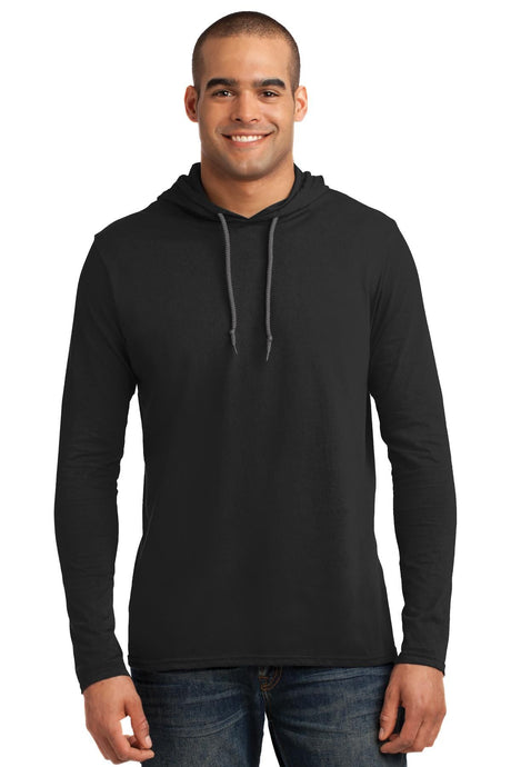 Anvil Men's 100% Combed Ring Spun Cotton Long Sleeve Hooded T-Shirt