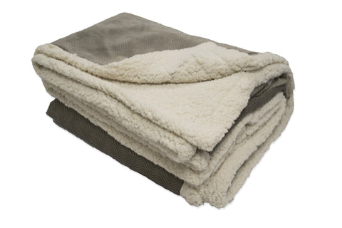 Herringbone Lambswool Throw (Embroidery)