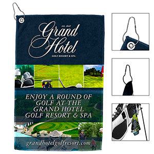 The "Full Color Iron" Golf Towel 12" x 18" 300GSM Thickness Full Color Sublimation Microfiber Golf T