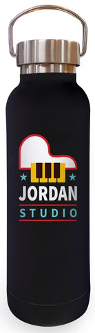 Olympia 17oz stainless steel bottle matte black w/stainless lid - Digital Print