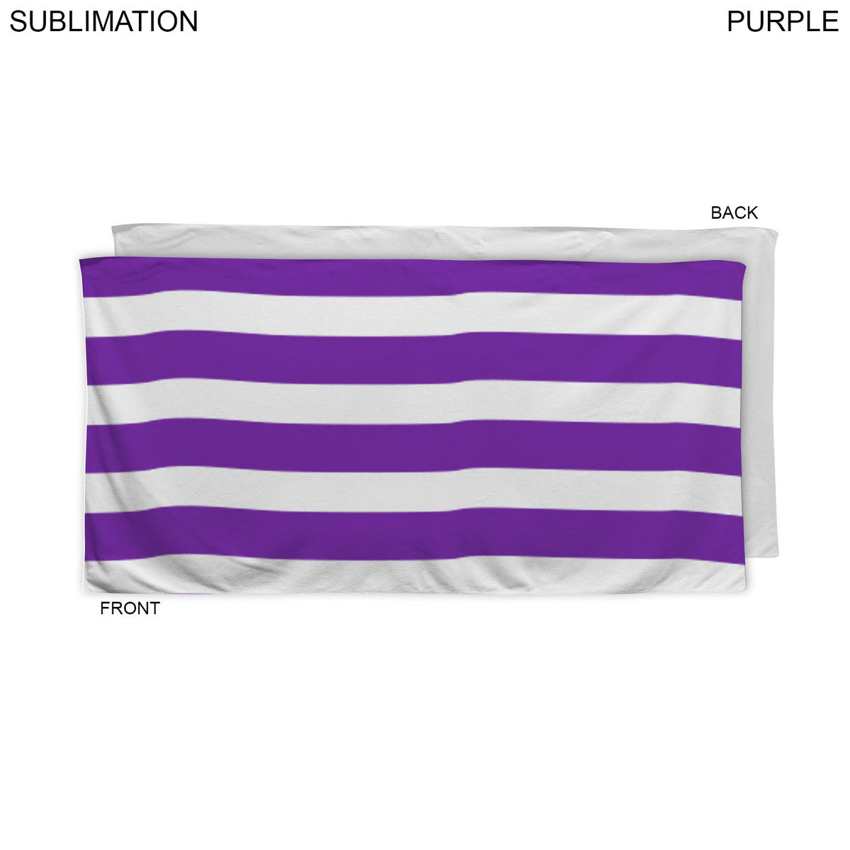 48Hr Quick Ship - Cabana Stripe Sublimated, Heaviest Weight, Plush Velour Terry Beach Towel, 30x60