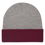 Two-Tone Knit Beanie With Cuff