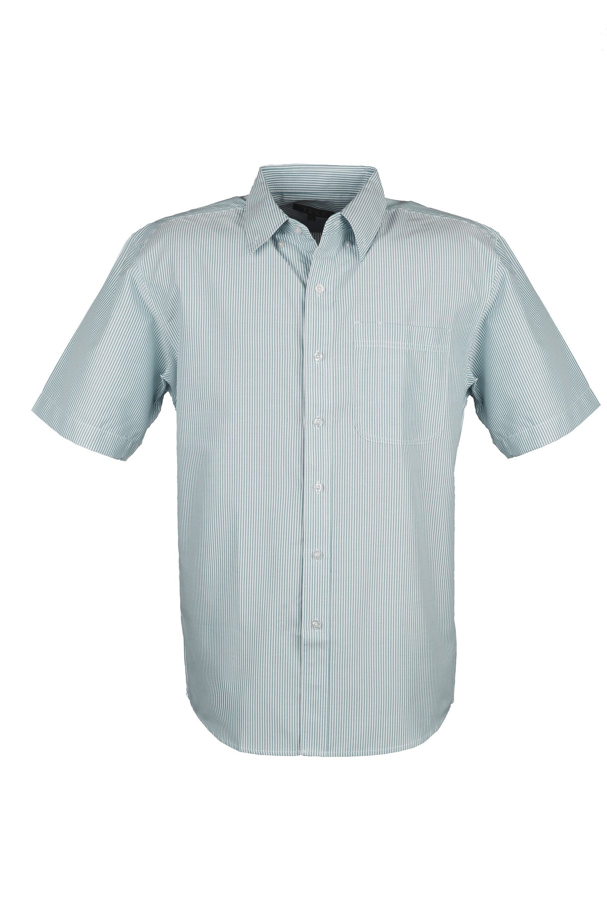 Men's Cotton Blend Oxford Striped Short Sleeve Shirt (Green) (XS-5XL)