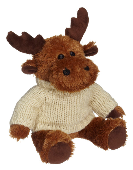 11" Morris Moose w/Hand Knit Embroidered Sweater