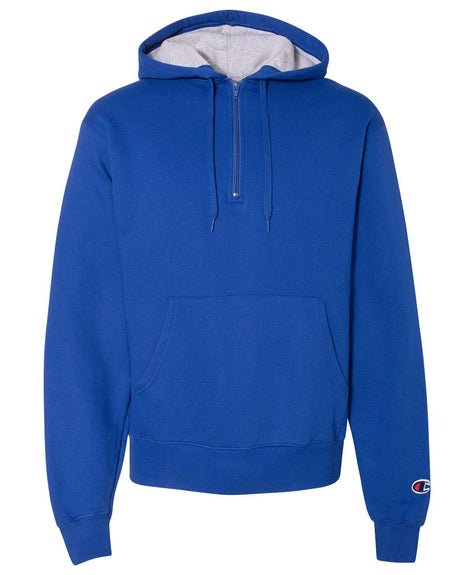 Champion® Cotton Max Hooded Quarter Zip Sweatshirt