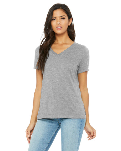 BELLA+CANVAS Ladies' Relaxed Heather CVC Jersey V-Neck T-Shirt