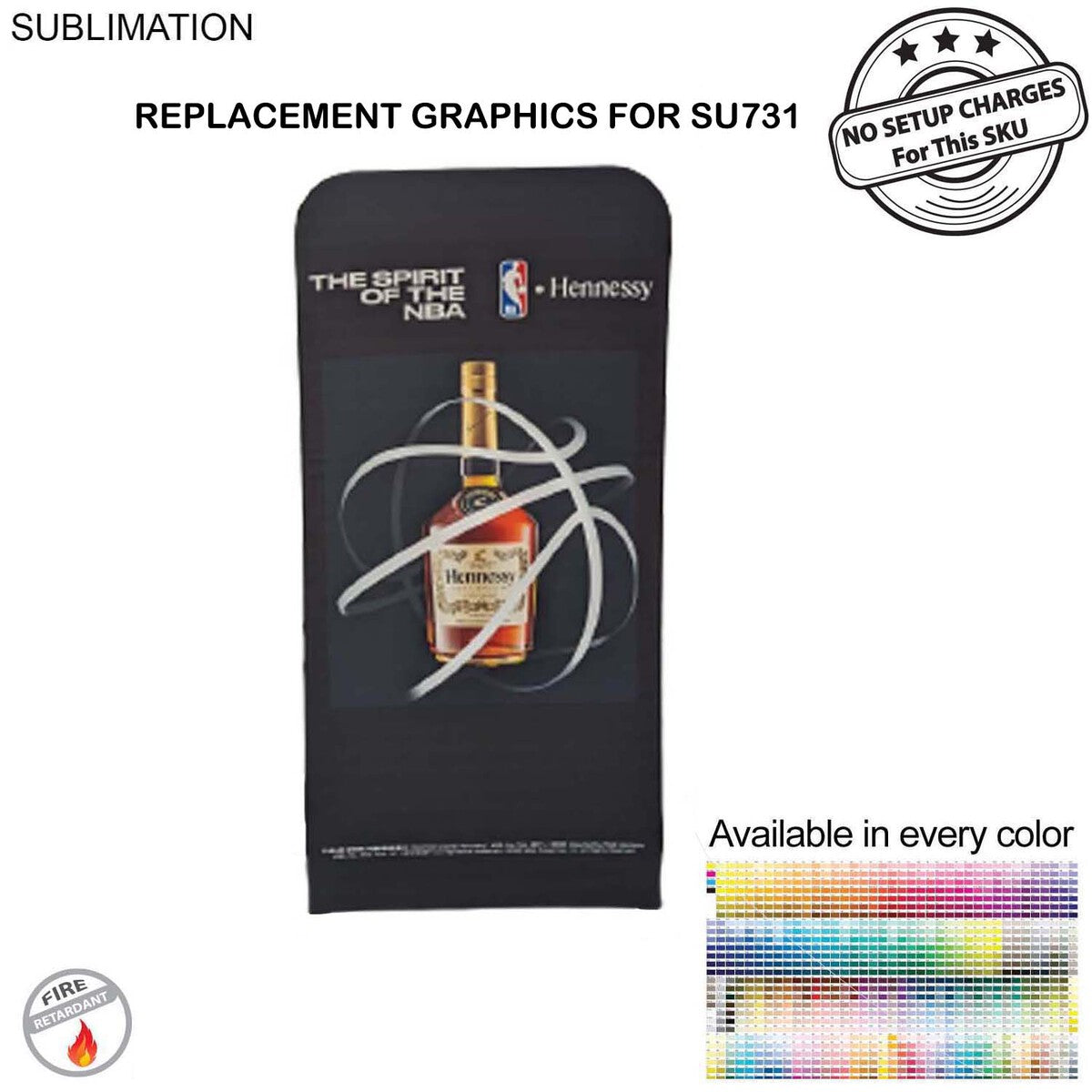 Replacement Full Color Graphics Double Sided for 3'W x 78"H EuroFit Straight Wall, NO SETUP CHARGE