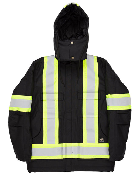 Berne Apparel Men's Safety Striped Arctic Insulated Chore Coat