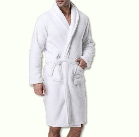 100% Polyester Coral Fleece Bath Robe Shawl Collar
