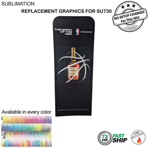 72 Hr Fast Ship - Replacement Full Color Graphics Double Sided for 2'W x 78
