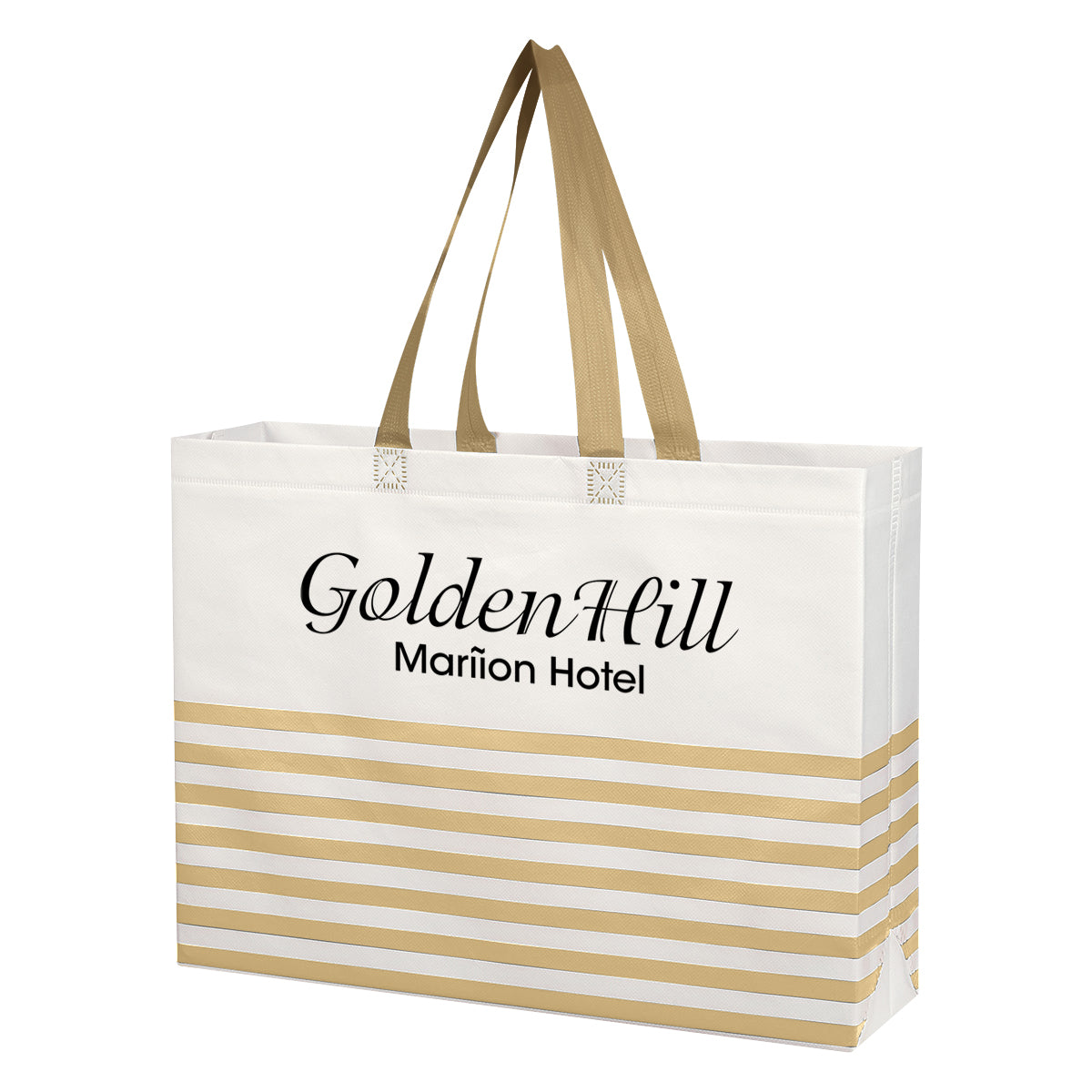Non-woven Horizontal Stripe Tote Bag