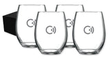 ~Veranda 17oz stemless wine S/4 in Midnight gift box