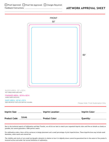 Sherpa Faux Wool Lined Micro Mink Throw, 50x60, Sublimated Edge to Edge 1 side
