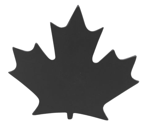 Maple Leaf Shaped single coaster black, Thick European Bonded Leather - no backing