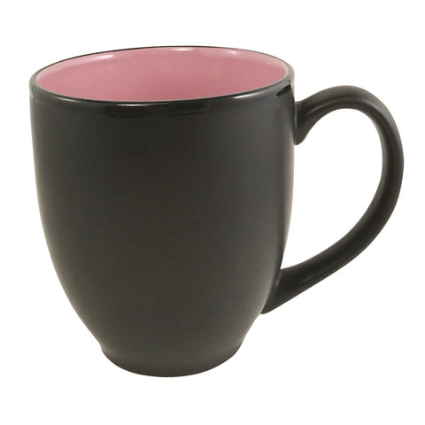 Bistro 16oz 2tone black/pink ceramic mug