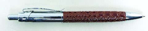 Executive Leather Pen Large Croco Accent brown