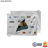 48 Hr Quick Ship - White Microfiber Dri-Lite Terry Sponsorship Rally Towel, 12x18, Sublimated