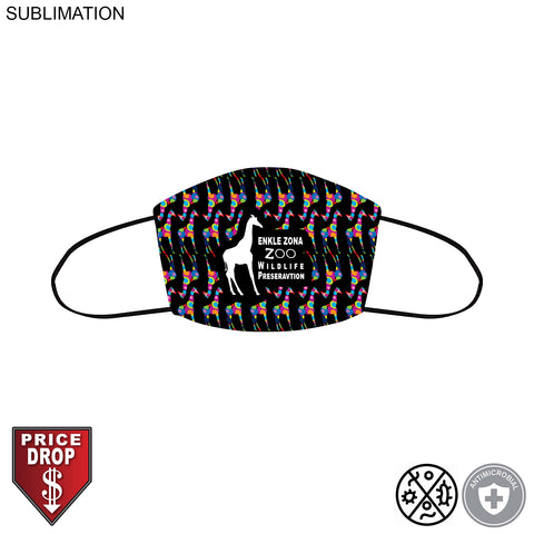 Individually Polybagged Sublimated 2ply Antimicrobial Face Mask available in EVERY COLOR