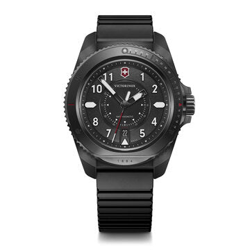 Journey Black Dial Watch w/Rubber Strap