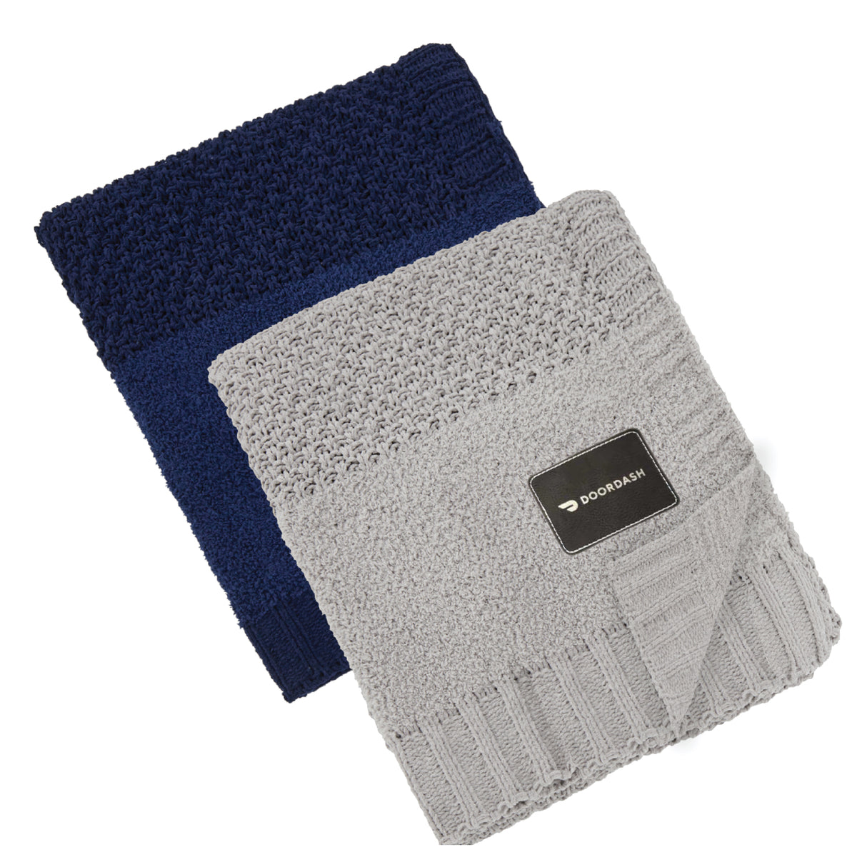 72 Hr Fast Ship - Crochet Knit Blanket, 50x60, with Lasered logo patch, NO SETUP CHARGE