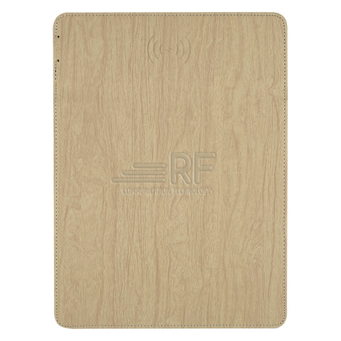 Woodgrain Wireless Charging Mouse Pad With Phone Stand