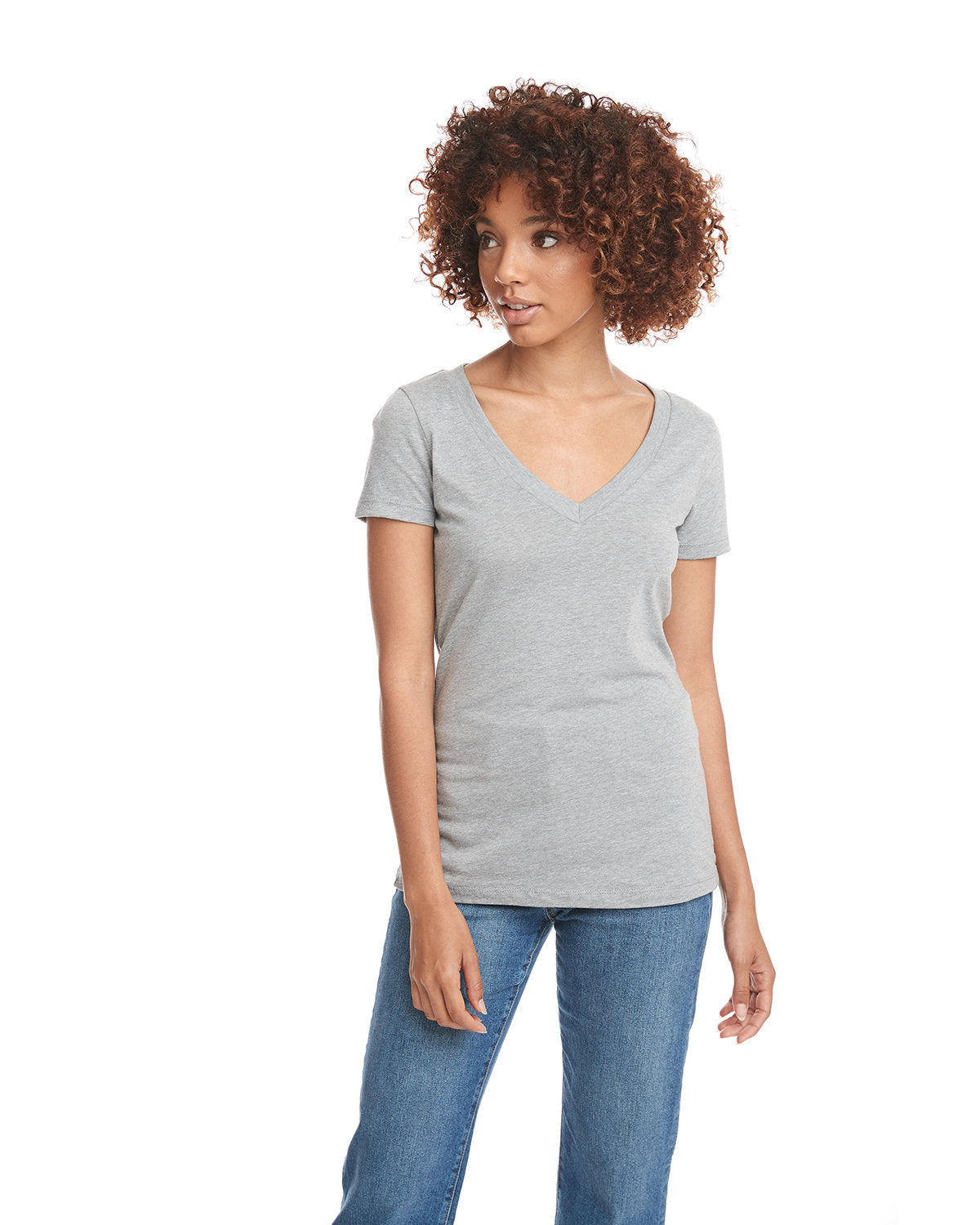NEXT LEVEL APPAREL Ladies' CVC Deep V-Neck T-Shirt