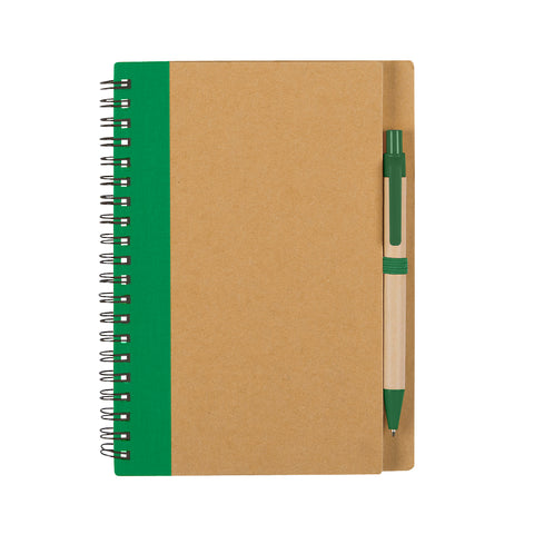 Eco-inspired Spiral Notebook & Pen