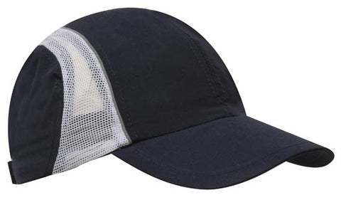 Microfiber & Mesh Sports Cap w/Reflective Trim