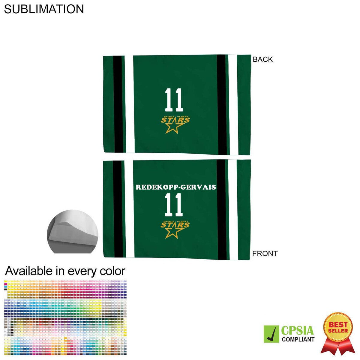 Team Poplin Pillowcase, 33x21, Sublimated full color Edge to Edge 2 sides