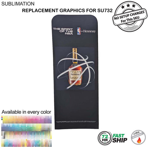 72 Hr Fast Ship - Replacement Full Color Graphics Double Sided for 3'W x 96