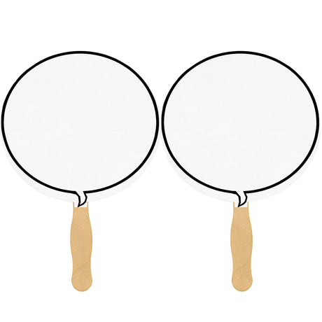 Talk Bubble Sandwiched Hand Fan (2 Side/ 1 imprint color)