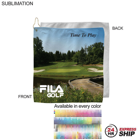 24Hr Express Ship- Microfiber Suede Shammy Golf Towel, Finished size 15x15, Sublimated