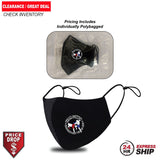 24 Hr Express Ship - 3-ply Adult reusable cotton cloth facemask with filter pocket, Left side logo