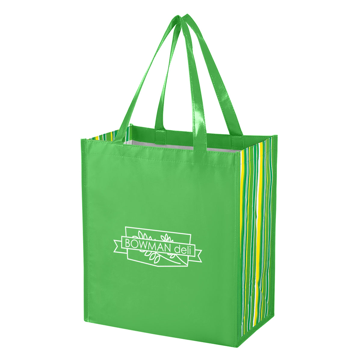 Shiny Laminated Non-woven Tropic Shopper Tote Bag