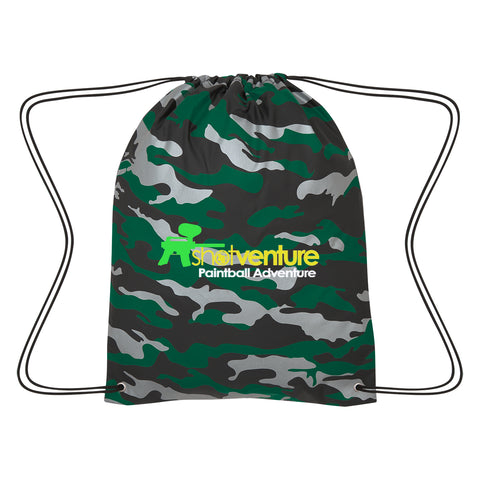 Reflective Camo Drawstring Sports Pack