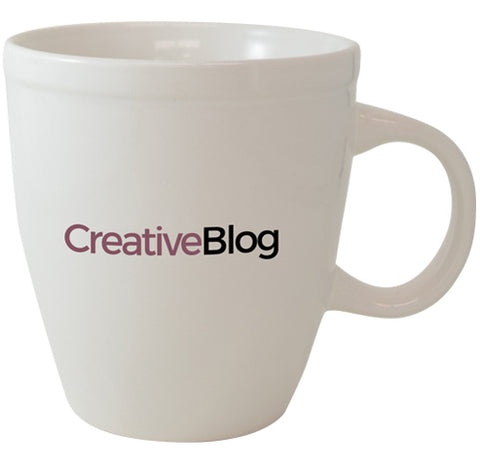 Mocha 19oz white ceramic mug