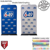 4'W x 90"H EuroFit Banner with Steel Base, Full Color Graphics Double Sided, NO SETUP CHARGE