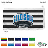 72 Hr Fast Ship - Cabana Stripe Sublimated, Heaviest Weight, Plush Velour Terry Beach Towel, 30x60