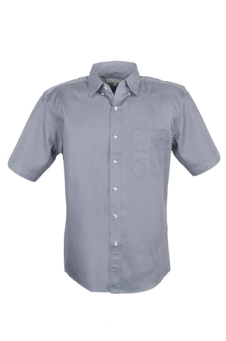 MEN EASY CARE COTTON BLEND DRESS SHIRTS SHORT Sleeve Tall (Grey) (LT-3XLT)